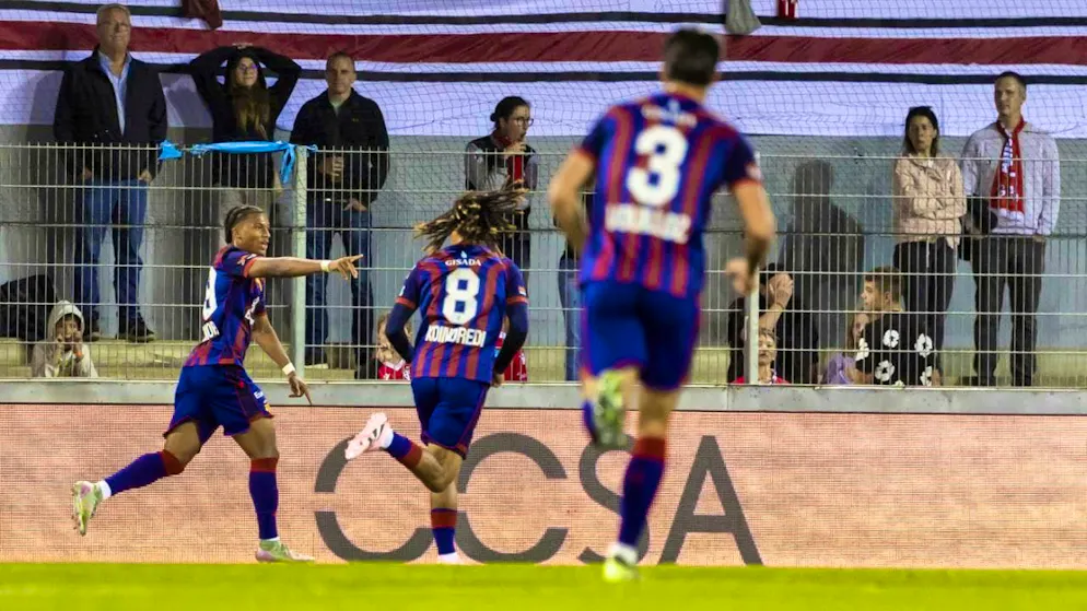 Junior Zé (left) celebrates after scoring his first goal for the FC Basel first team