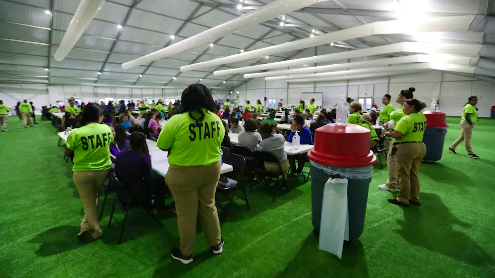 A detention center for minors set up during Trump's first term in Carrizo Springs, Texas, which is still in use today.