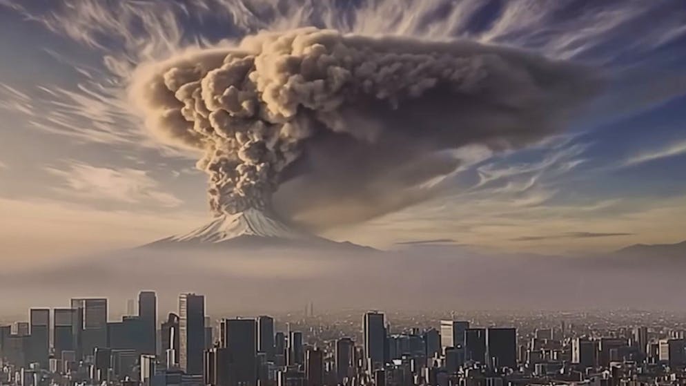 Düsteres Szenario. KI-Video zeigt Tokio nach Vulkanausbruch