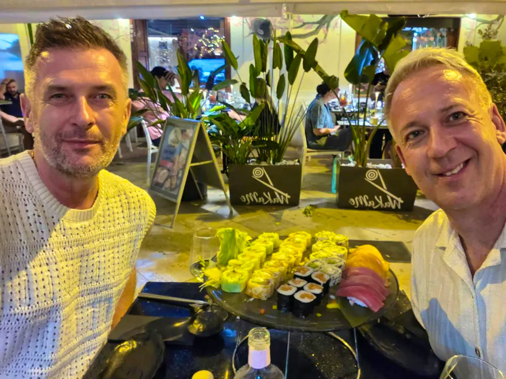 Sushi for dinner on Michael's birthday.