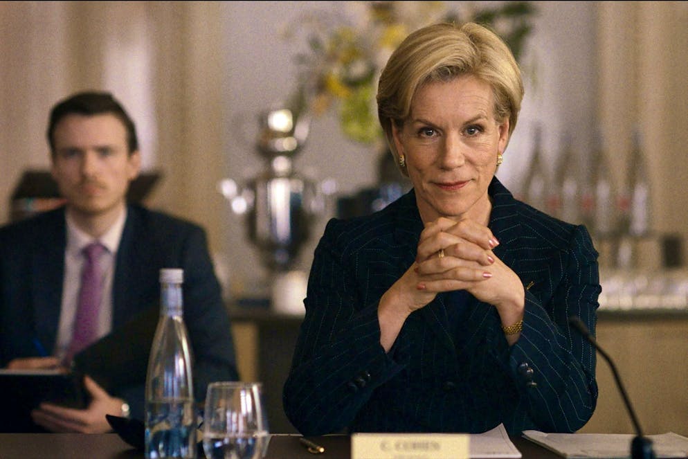 The Deal. At the negotiating table: Juliet Stevenson as Cindy Cohen.