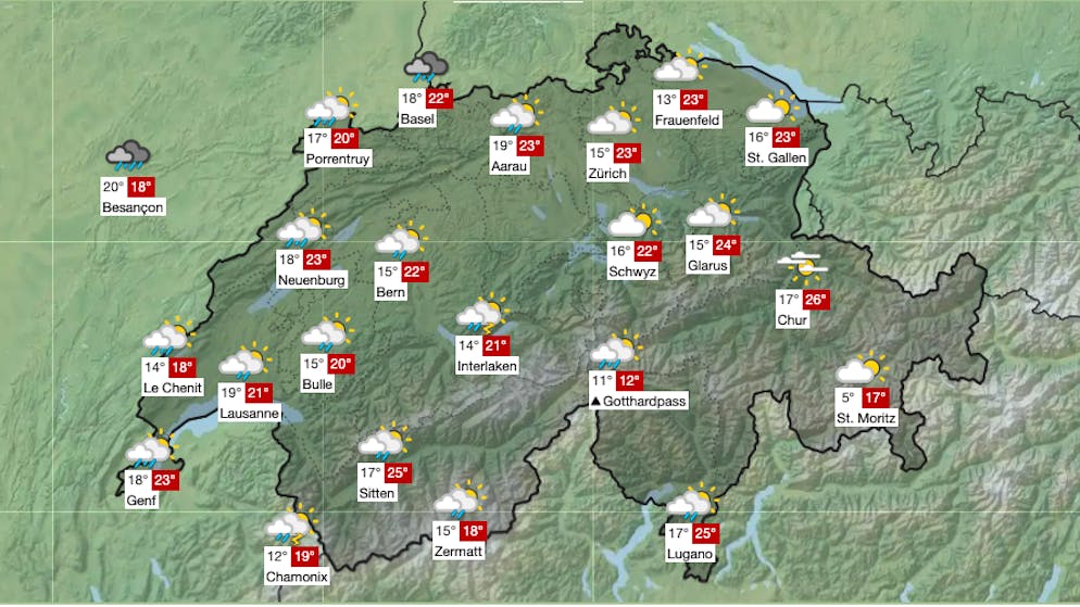 So prognostiziert Meteonews voraussichtlich den letzten Sommertag 2025.