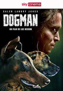 Filmplakat von Dogman: Mann und zwei Hunde.