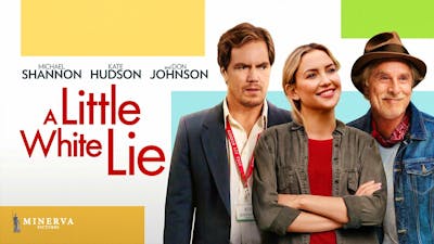 Filmposter von A Little White Lie: Eine Frau im weissen Kleid blickt in die Ferne.