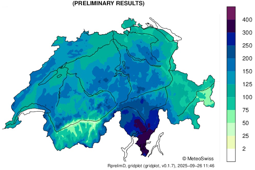 Im Tessin und im Jura regnete es im September am meisten.