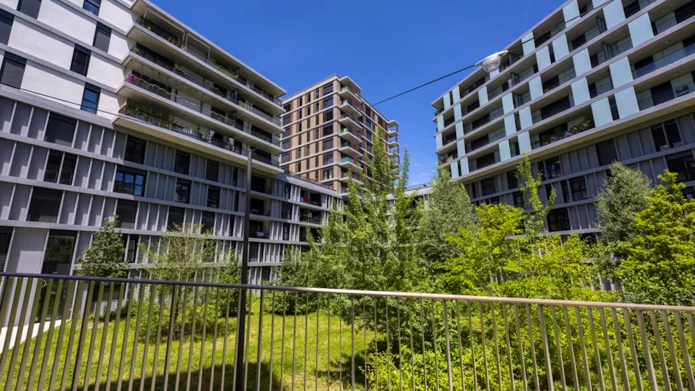 Selon une nouvelle étude, la commune de Vernier (GE) présente un gros potentiel inexploité pour densifier le bâti : en photo, le quartier de l'Etang. (archives)