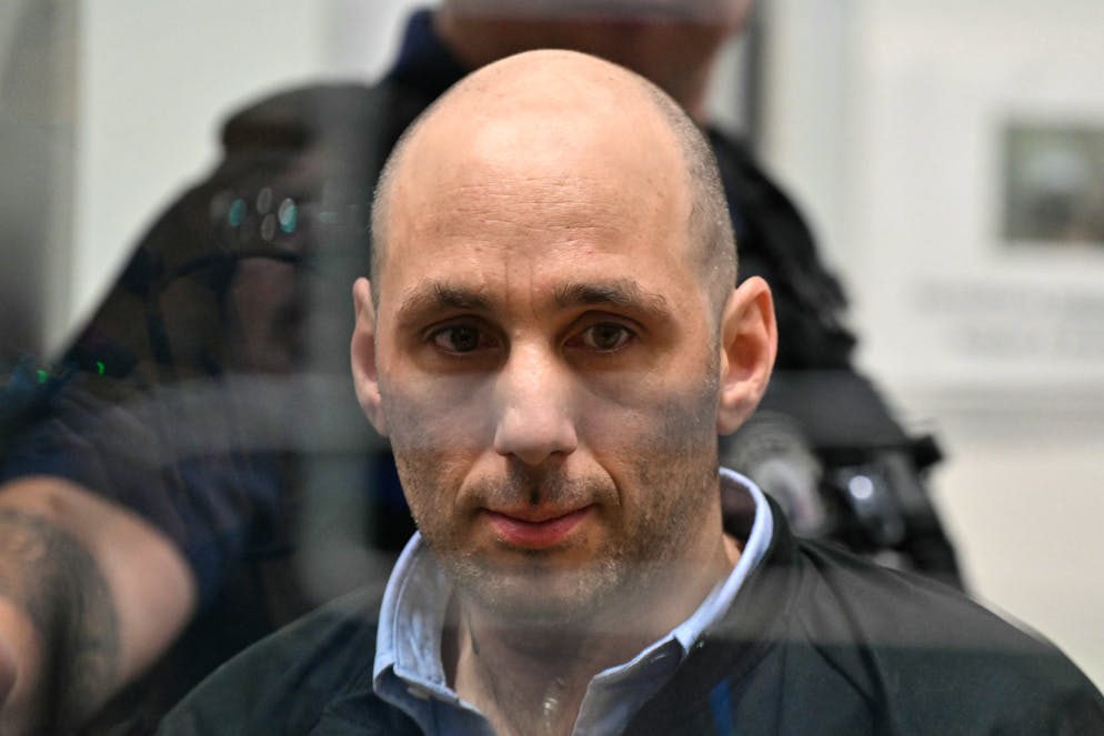 Cédric Jubillar est photographié dans la salle d'audience du tribunal correctionnel du Tarn à l'ouverture du procès pour le meurtre de sa femme Delphine Jubillar, à Albi, le 23 septembre 2025 (archives).