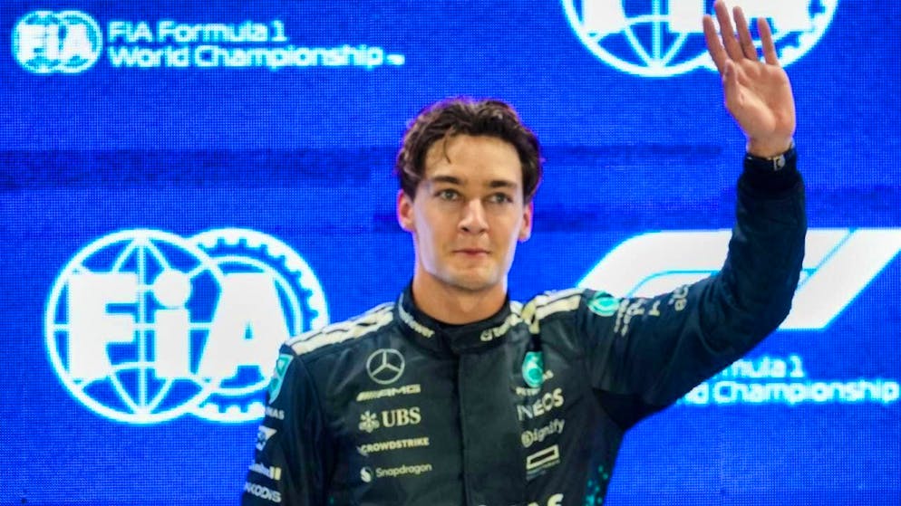 The fastest in sweaty practice: Mercedes driver George Russell