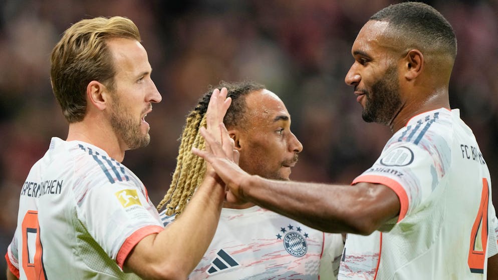 Un 11e but cette saison en Bundesliga pour Harry Kane (à gauche).