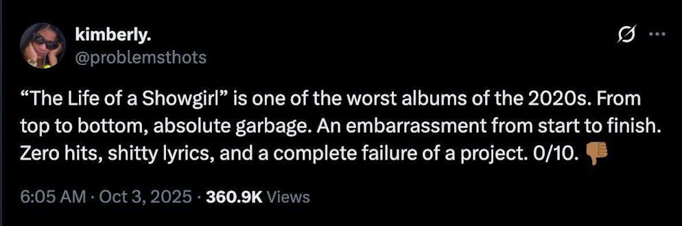 A disappointed Swiftie fan.