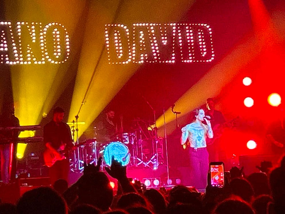 Damiano David in tournée da solista alla Halle 622 di Zurigo.