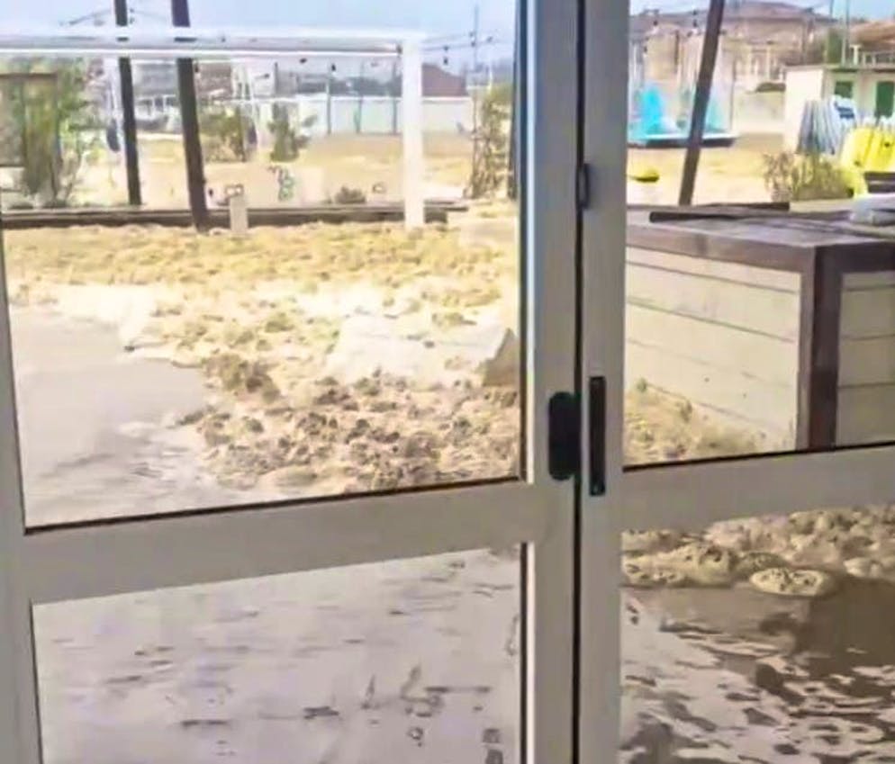 In Rimini, the waters burst their banks. 