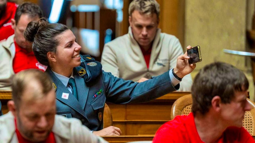 Olympic champion Chiara Leone, here yesterday at the reception in the Federal Palace for the Olympic, World Championship and European Championship medal winners from 2024 and 2025 by Martin Pfister