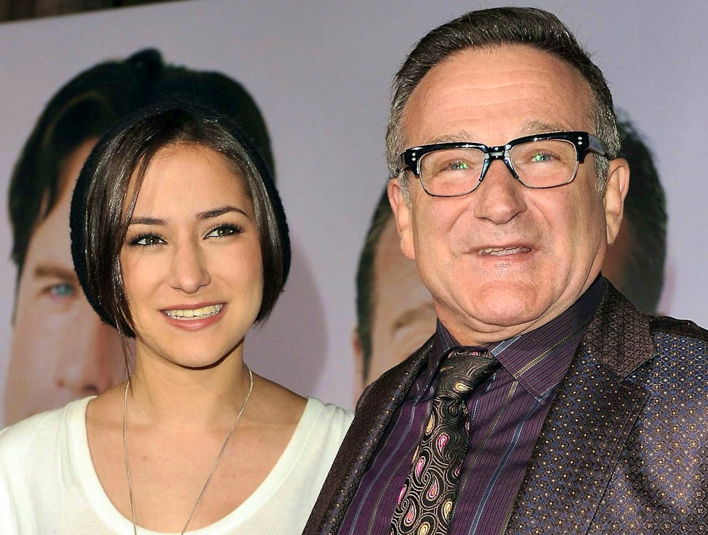 Zelda Williams with her father, actor Robin Wiliams, in 2009.