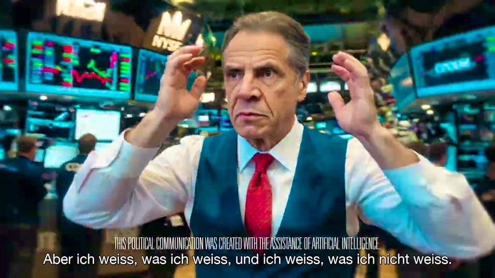 Andrew Cuomo has - barely legibly - declared the use of AI.