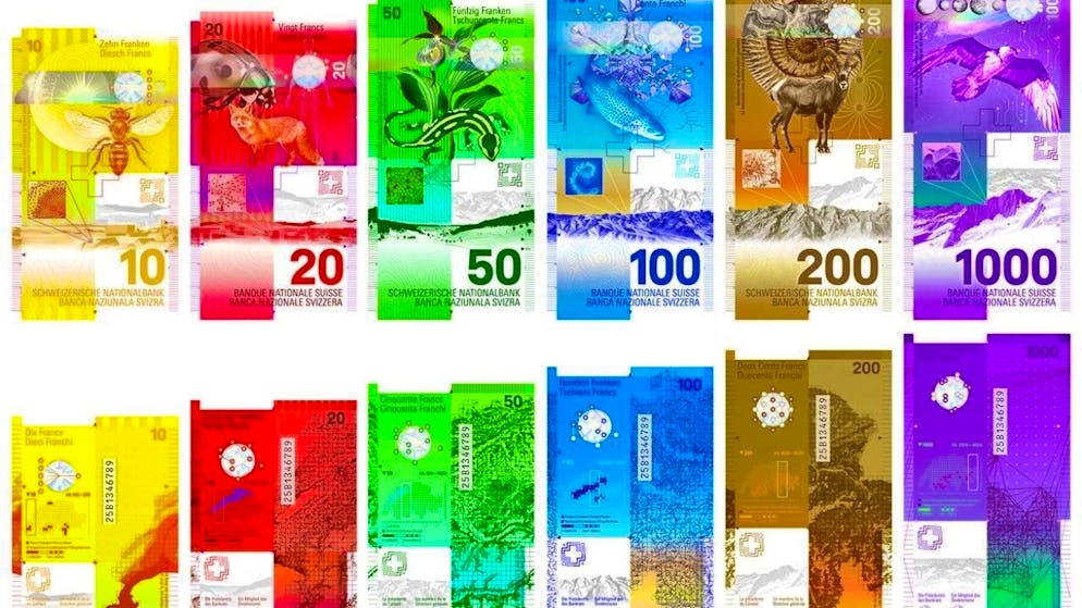 Competition for new banknotes enters next round - Gallery. The proposal by Maxitype Sàrl from Geneva was one of the six finalists in the competition for the design of the new banknote series. It showcases the richness and diversity of Swiss nature.