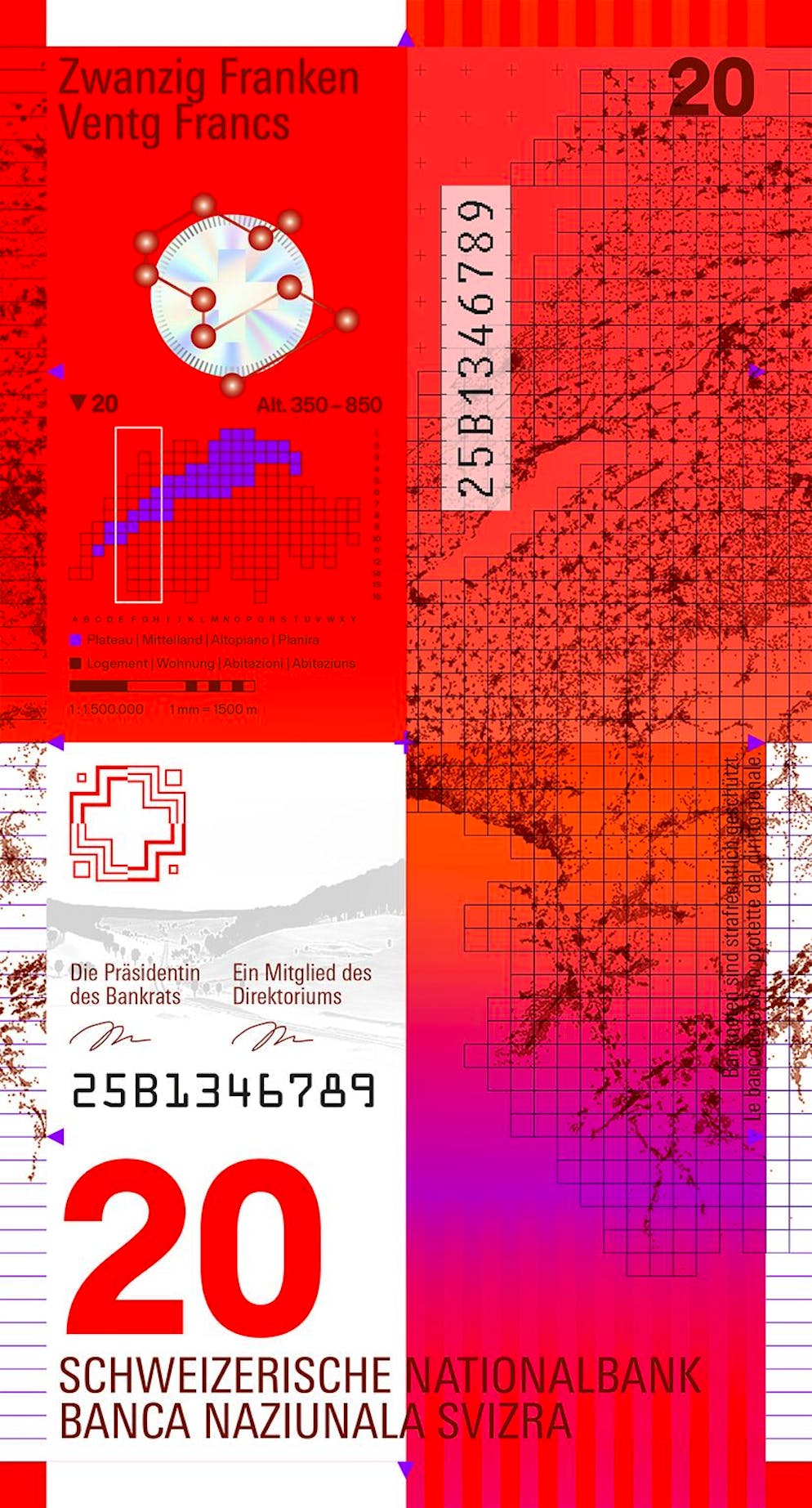 Wettbewerb für neue Banknoten geht in nächste Runde. Konzept L: Maxitype Sàrl