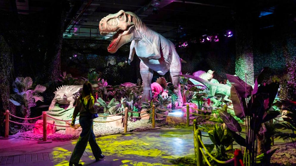 L'esposizione immersiva "Dinos Alive L'Exposition" è visibile da sabato e fino al 1° febbraio 2026 nel sito di Beaulieu a Losanna.