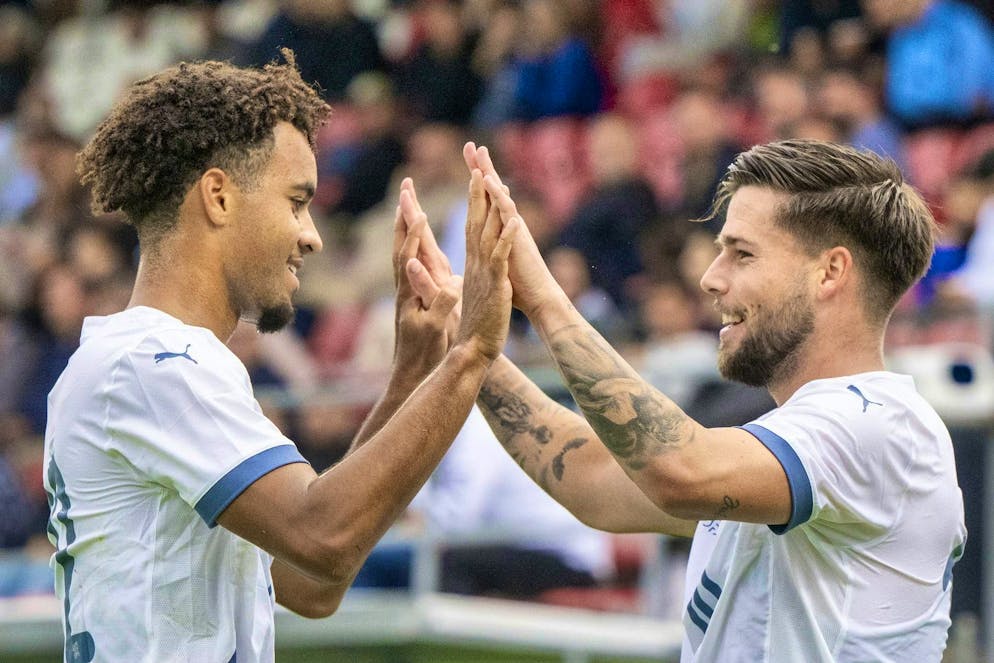 Will Marc Giger and Liam Chipperfield also be celebrating against Iceland?