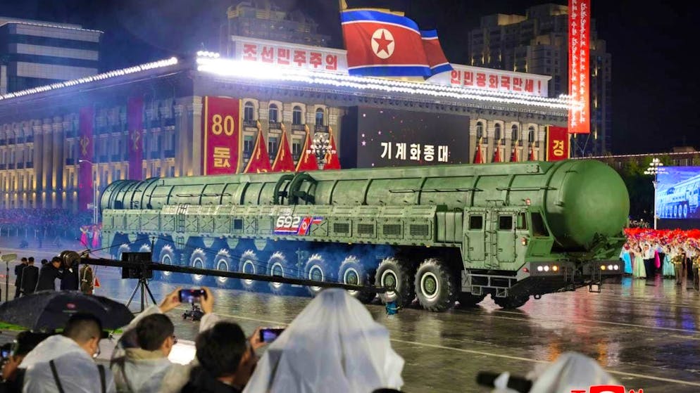This photo provided by the North Korean government shows a new intercontinental ballistic missile called "Hwasong-20". Photo: KCNA via KNS/AP/dpa