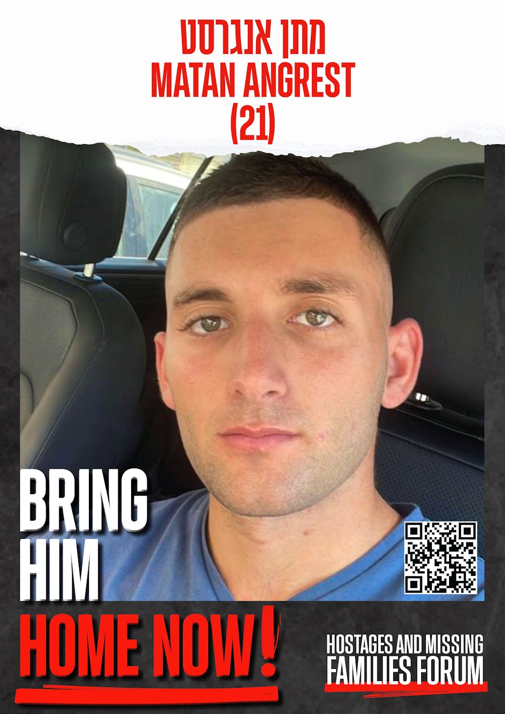 Das sind die 20 noch lebenden Geiseln im Gazastreifen. Matan Angrest, ein israelischer Soldat, wurde israelischen Medien zufolge aus einem brennenden Panzer entführt.