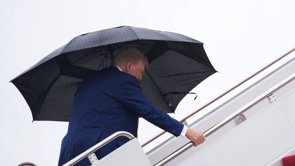Le président américain Donald Trump est monté à bord d'Air Force One à destination du Proche-Orient.