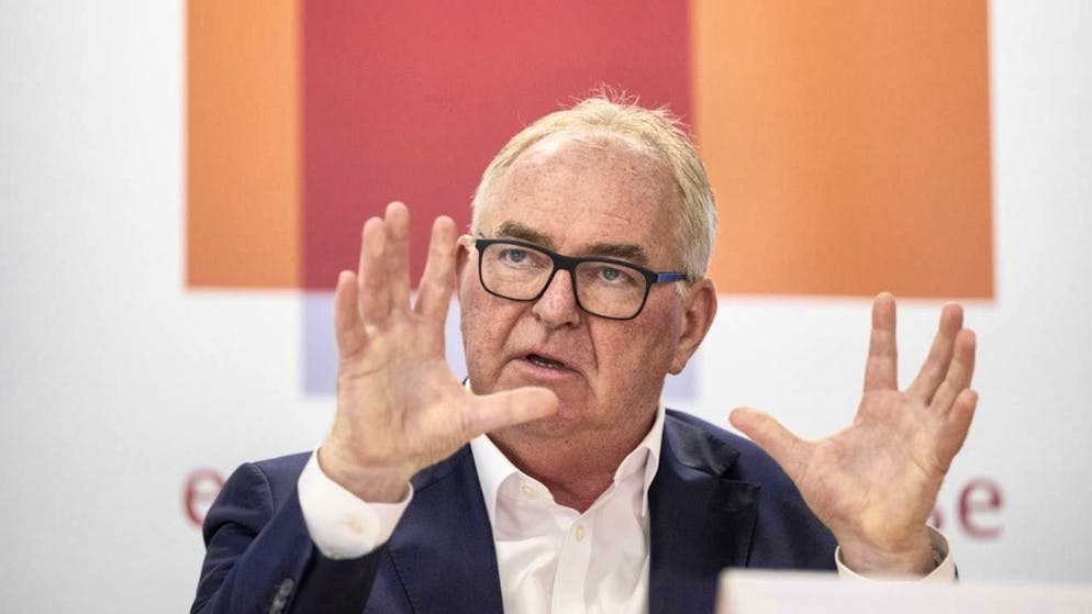 Christoph Mäder in July at the Economiesuisse media conference on the new treaties between Switzerland and the EU. (archive picture)