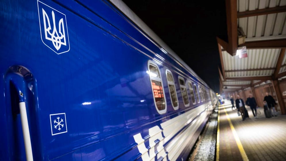 ARCHIV - Ein Zug der ukrainischen Eisenbahngesellschaft. Foto: Sebastian Gollnow/dpa/Symbolbild