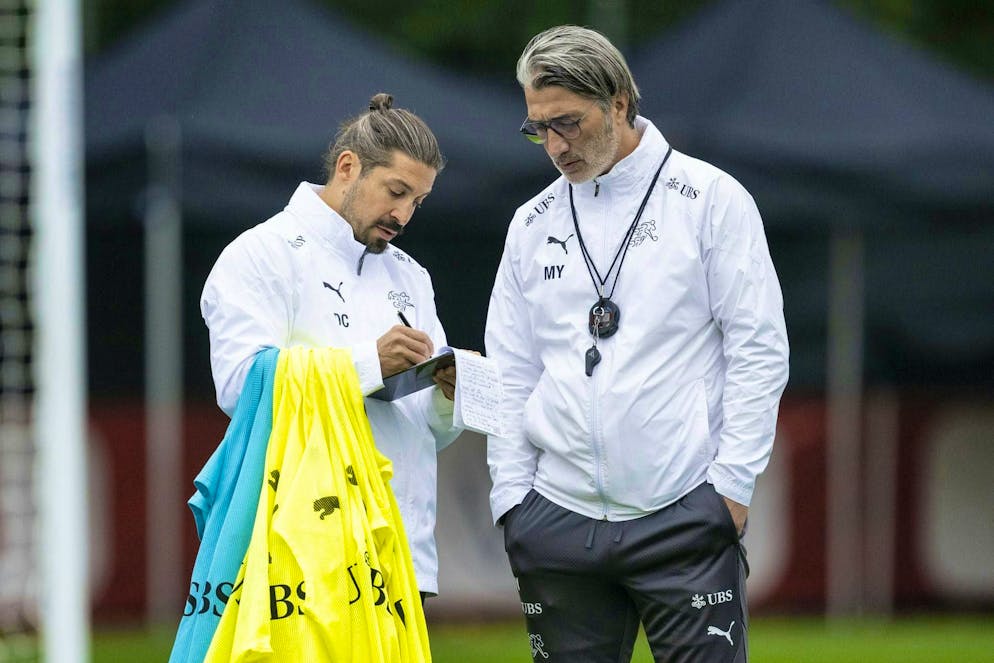 Davide Callà con mister Yakin