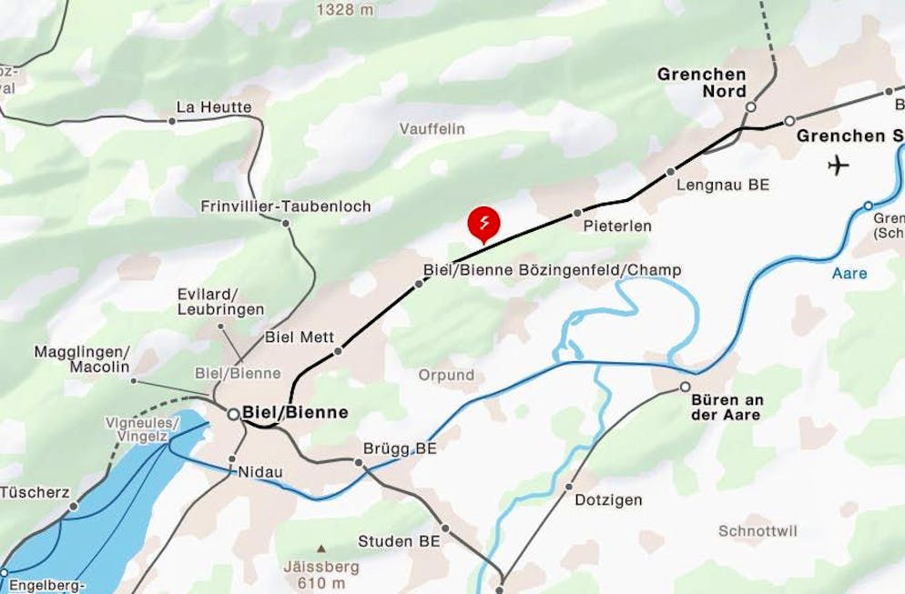 There was a disruption on the Biel-Grenchen Süd line on Tuesday morning.