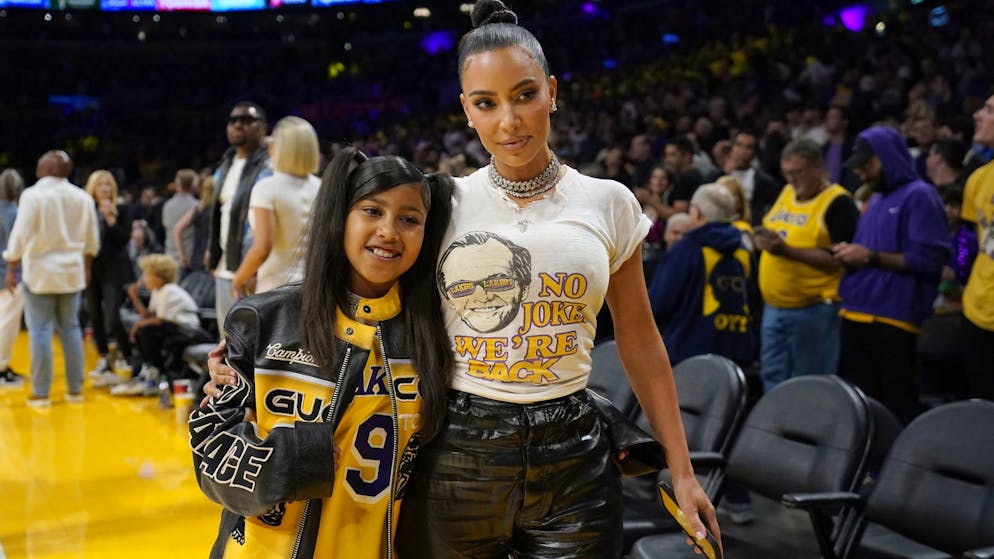 Kim Kardashian con la figlia North West 