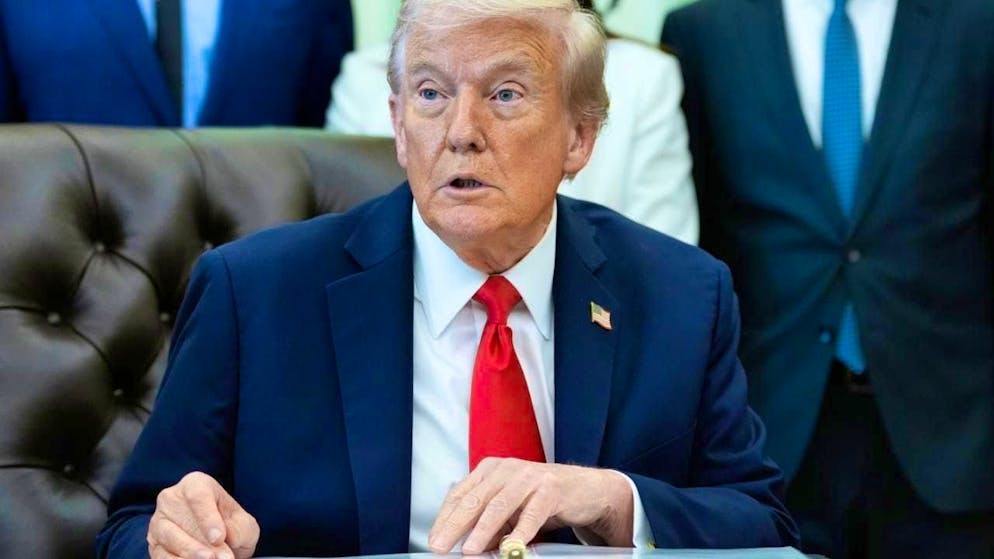 US President Donald Trump speaks in the Oval Office of the White House. Photo: Alex Brandon/AP/dpa