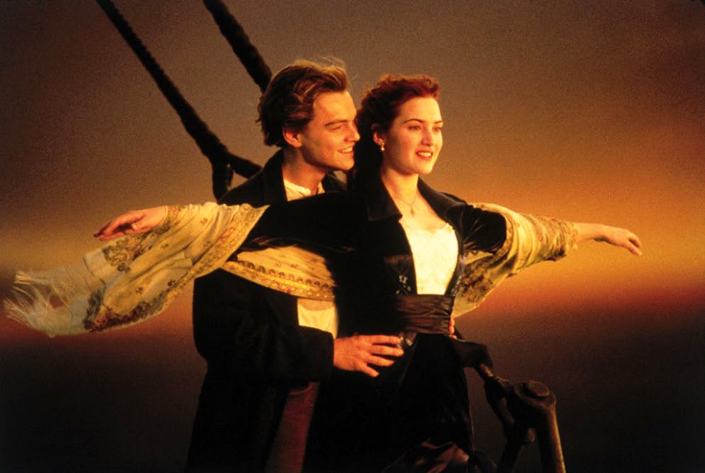 Leonardo DiCaprio als Jack Dawson und Kate Winslet als Rose Dewitt Bukater in «Titanic» 1997.