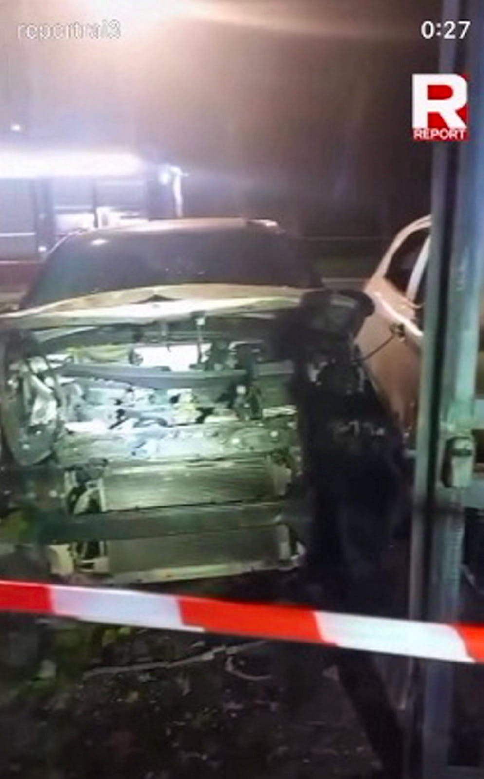 L'auto di Sigfrido Ranucci distrutta da un ordigno