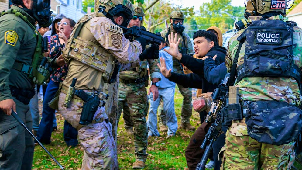 The ICE immigration police are being accused of aggressive action.