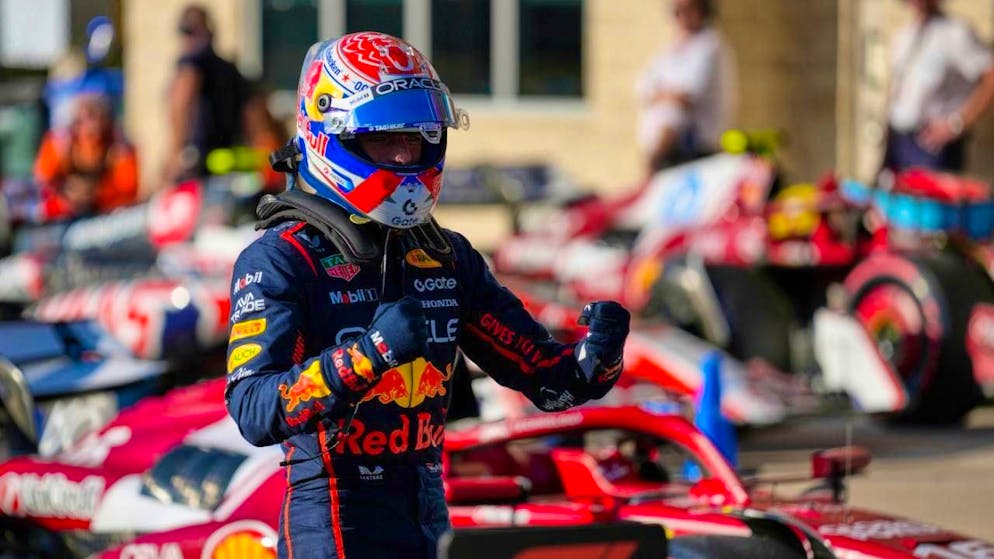 Delighted with his seventh pole position of the season: Max Verstappen.