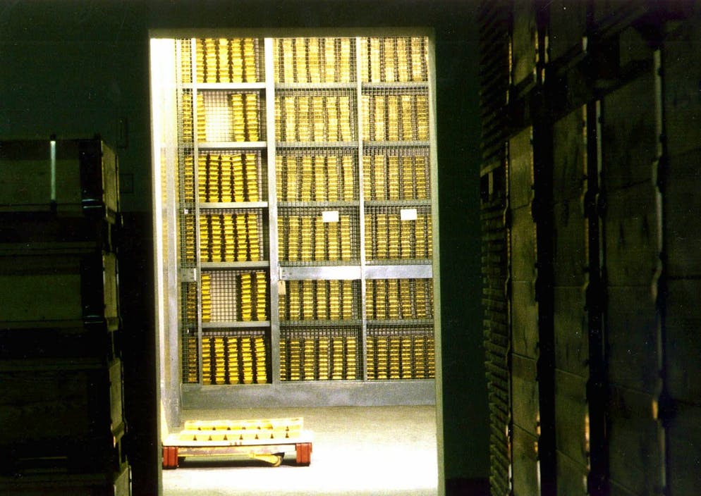 Goldtresor der Schweizerischen Nationalbank (SNB) in Bern, aufgenommen Anfang 1997.