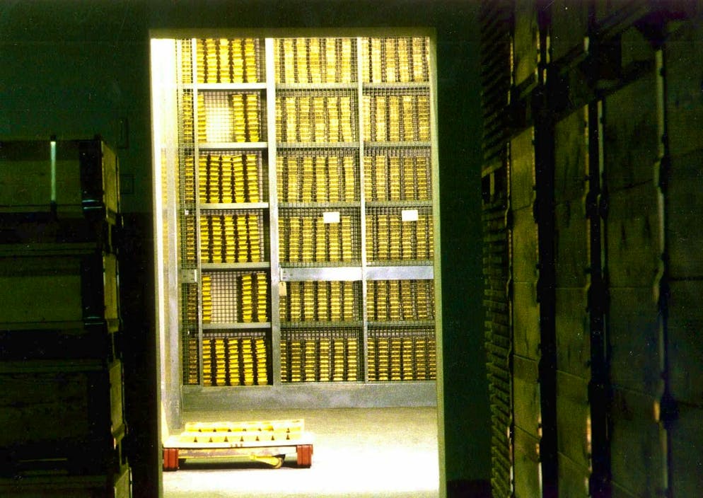Gold vault of the Swiss National Bank (SNB) in Berne, taken at the beginning of 1997.