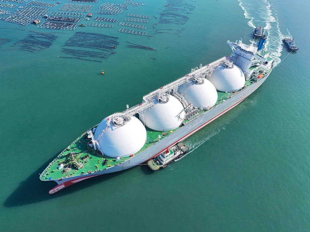 Un méthanier de la compagnie Fuji LNG entre dans le port de Yantai, dans la province du Shandong, à l’est de la Chine, le vendredi 14 février 2025 (photo d’illustration).