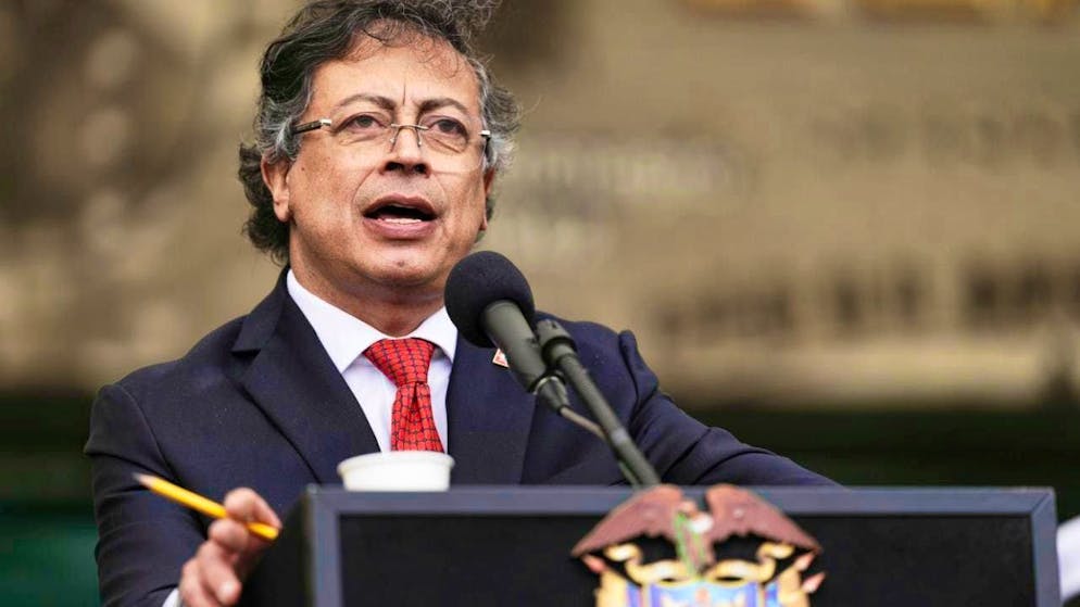 ARCHIVE - Colombian President Gustavo Petro speaks during a military ceremony in Bogota, Colombia. Photo: Ivan Valencia/AP/dpa/Archive image