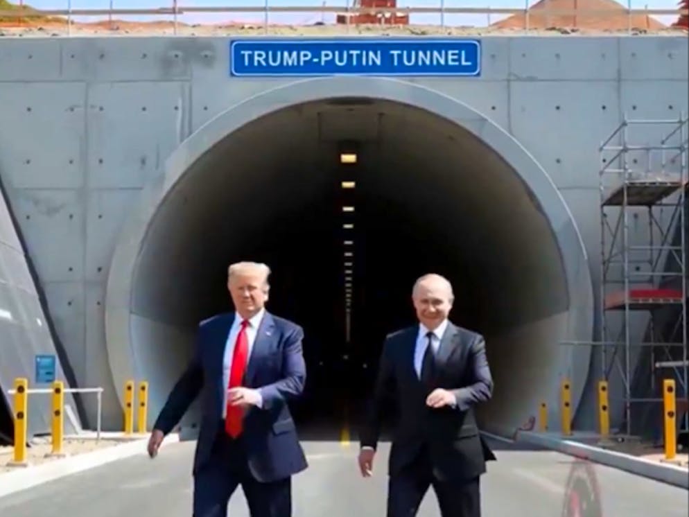 Ein Tunnel zwischen Alaska und dem Osten Russlands: KI-Videos im Netz bieten einen Vorgeschmack auf das Bauprojekt.