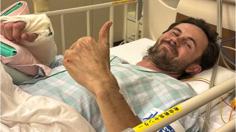 Kurz nach seinem Unfall konnte Billy Halloran schon wieder lachen.