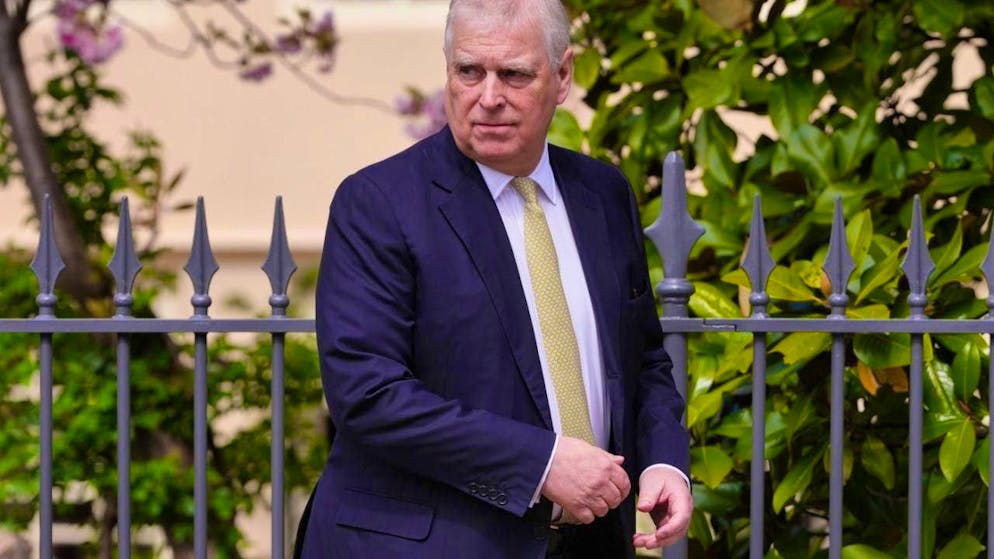ARCHIVE - Prince Andrew looks around as he leaves St. George's Chapel at Windsor Castle after attending the Easter service. Photo: Kirsty Wigglesworth/AP/dpa