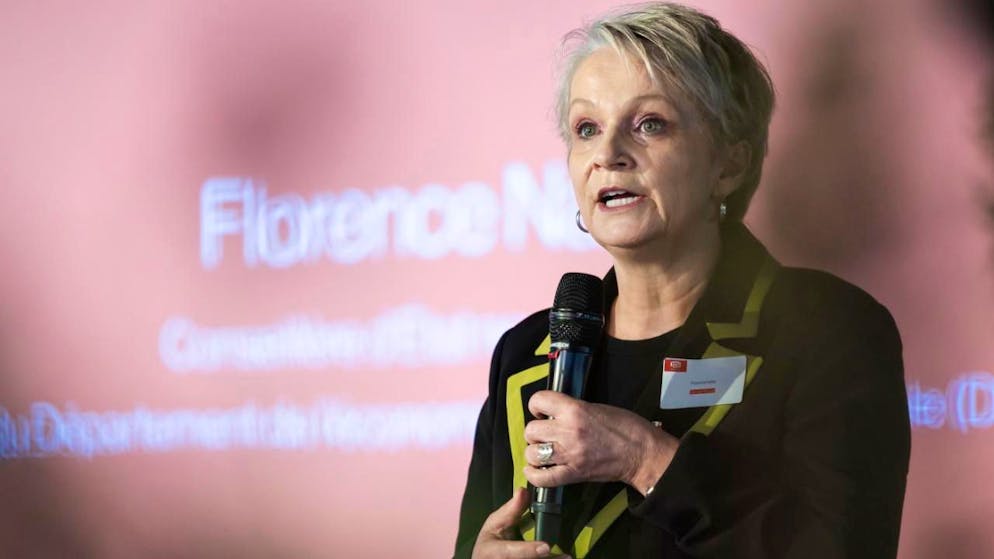 La conseillère d'Etat neuchâtelois Florence Nater a présenté un plan d'action en faveur des entreprises du canton touchées par la hausse des droits de douane américains (archives).