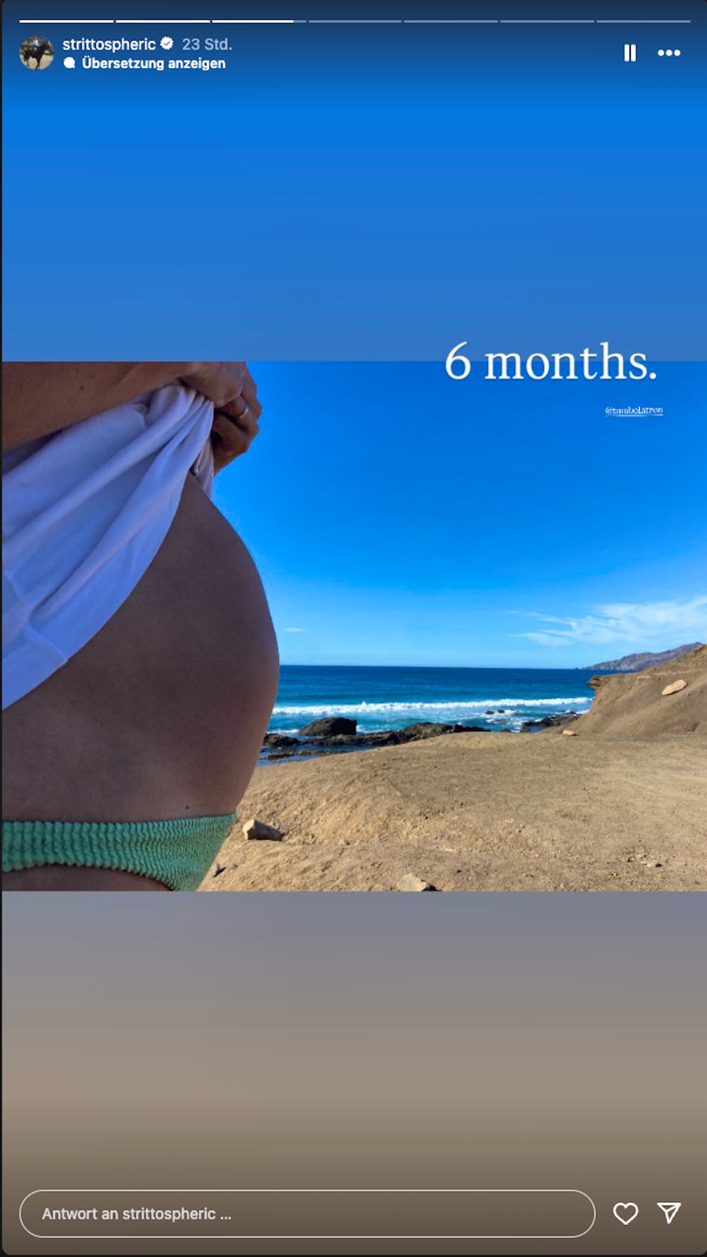 Das ehemalige Model Nadine Strittmatter verkündet kurz nach ihrer Hochzeit ihre Schwangerschaft.