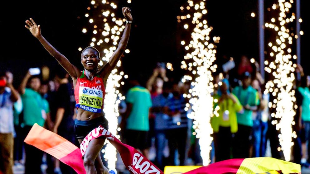 Ruth Chepngetich wurde 2019 Weltmeisterin - nun ist sie für drei Jahre gesperrt