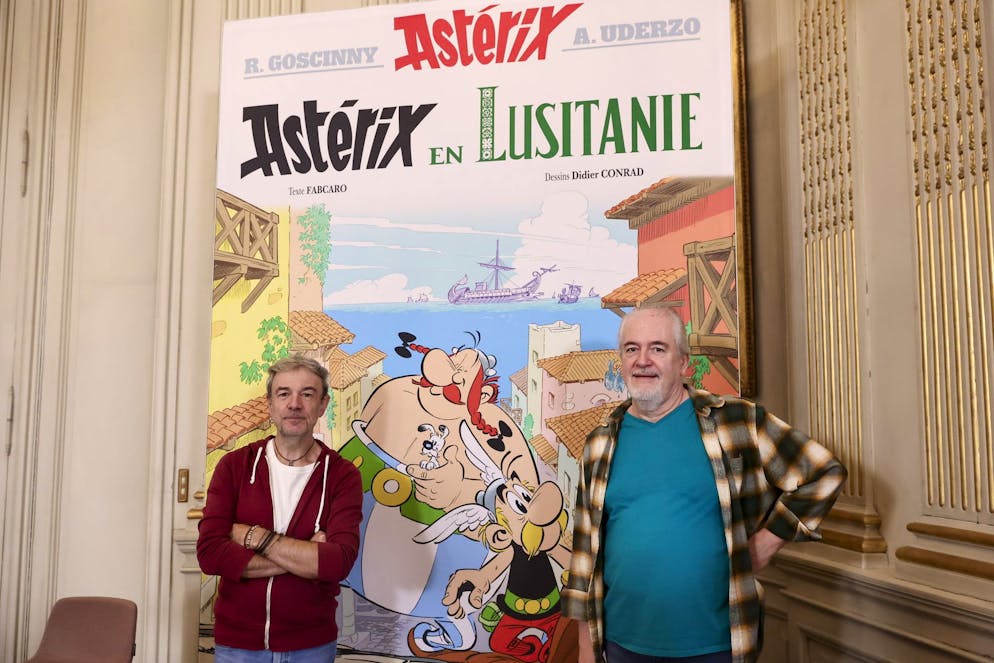 Sie führen die Asterix-Reihe weiter: Autor Fabrice Caro (l.) und Zeichner Didier Conrad.