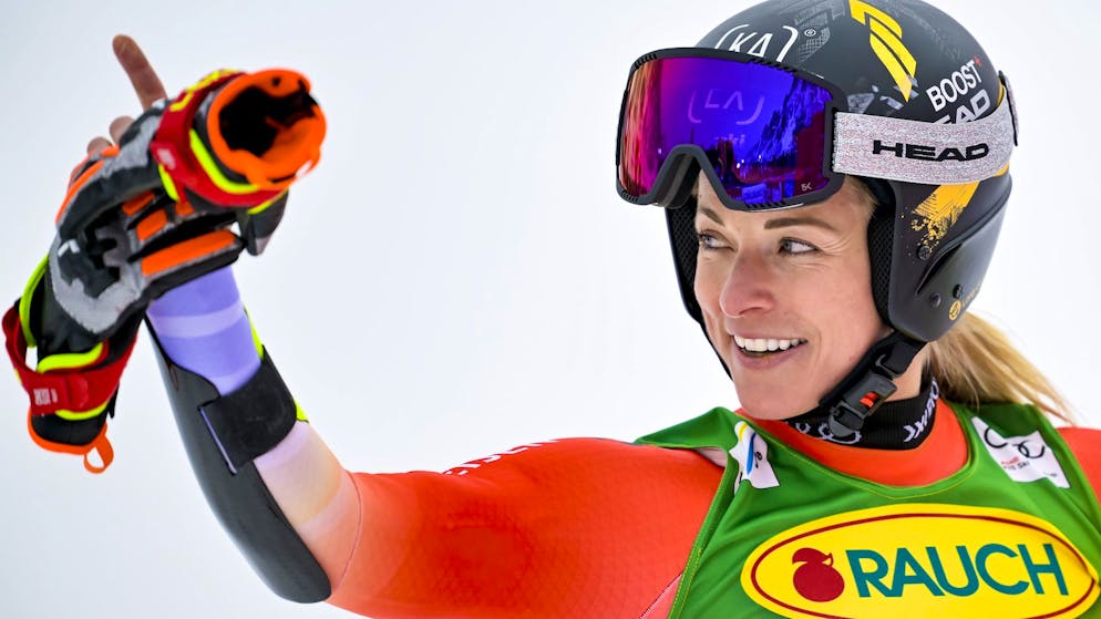 Le sourire de Lara Gut-Behrami après son 101e podium.