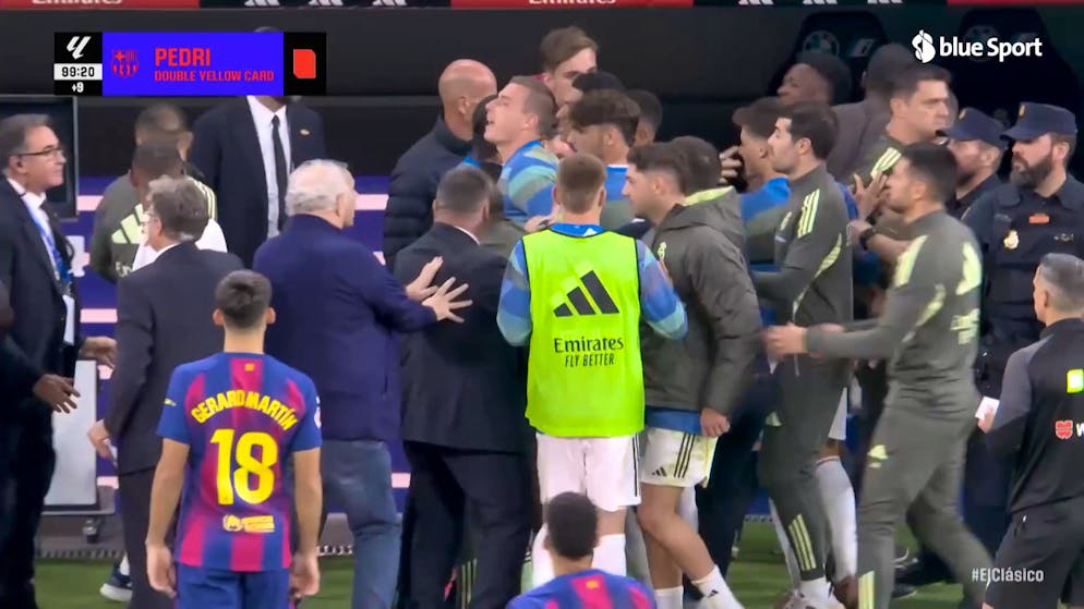 Scuffle at the Clásico. After the final whistle, the Bernabéu is in tatters