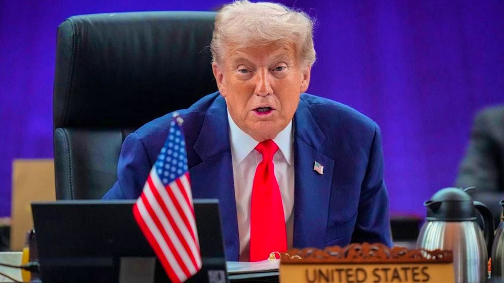 US President Donald Trump speaks during the ASEAN-USA summit. Photo: Vincent Thian/AP POOL/AP/dpa
